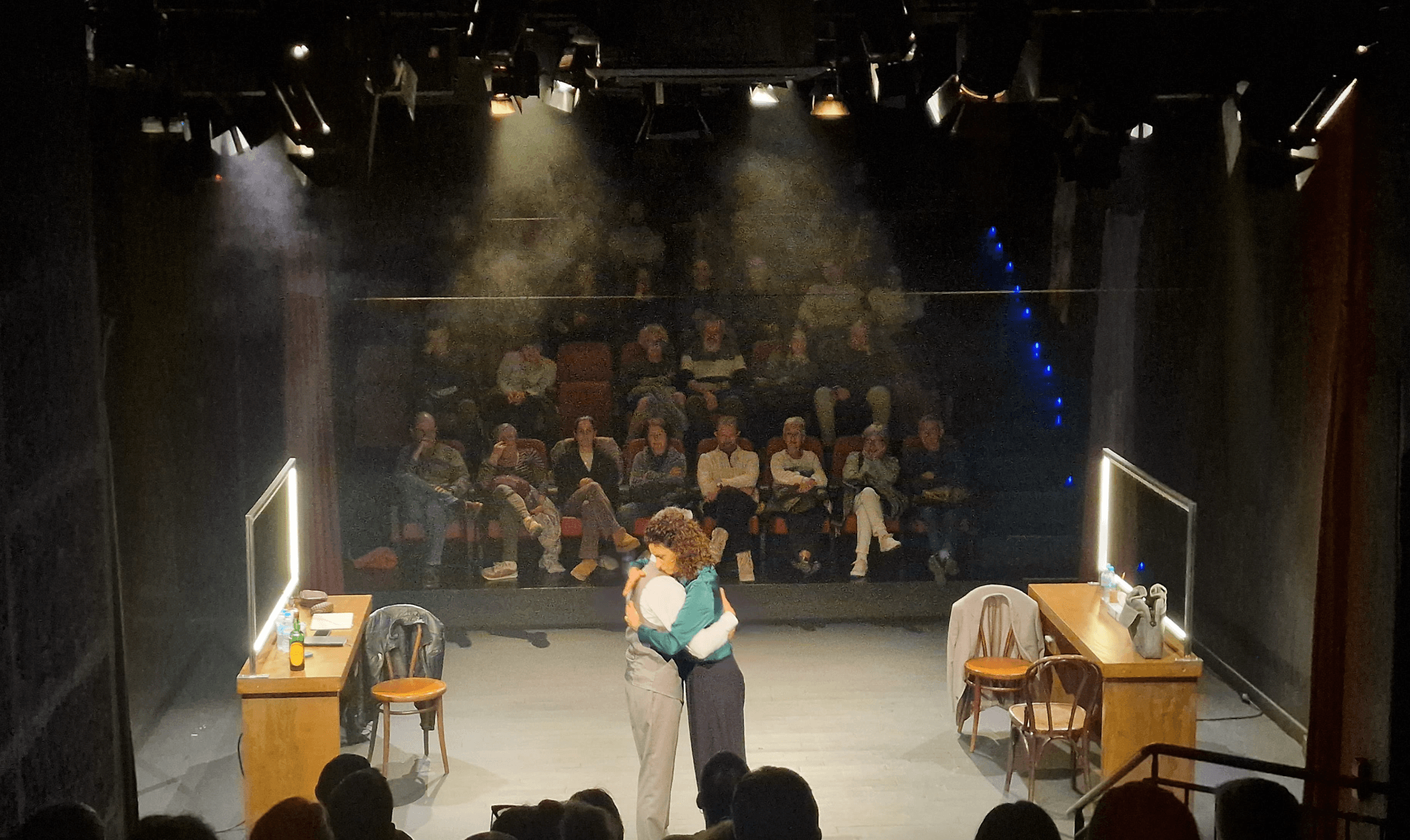 Barcelona — actors hugging